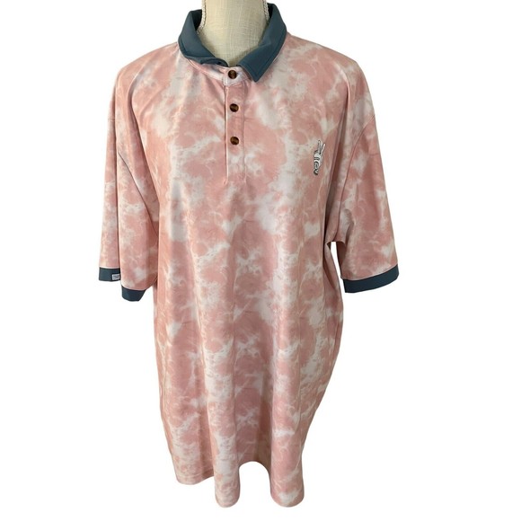 The Smitty Golf Polo in Tie Dye Pink by Smith and Quinn 2XL - Picture 2 of 5